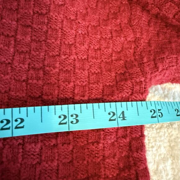 Women’s Long Sleeve XL Red Waffle Knit Sweater Soft Staple Weather V-Neck Office - Picture 5 of 9